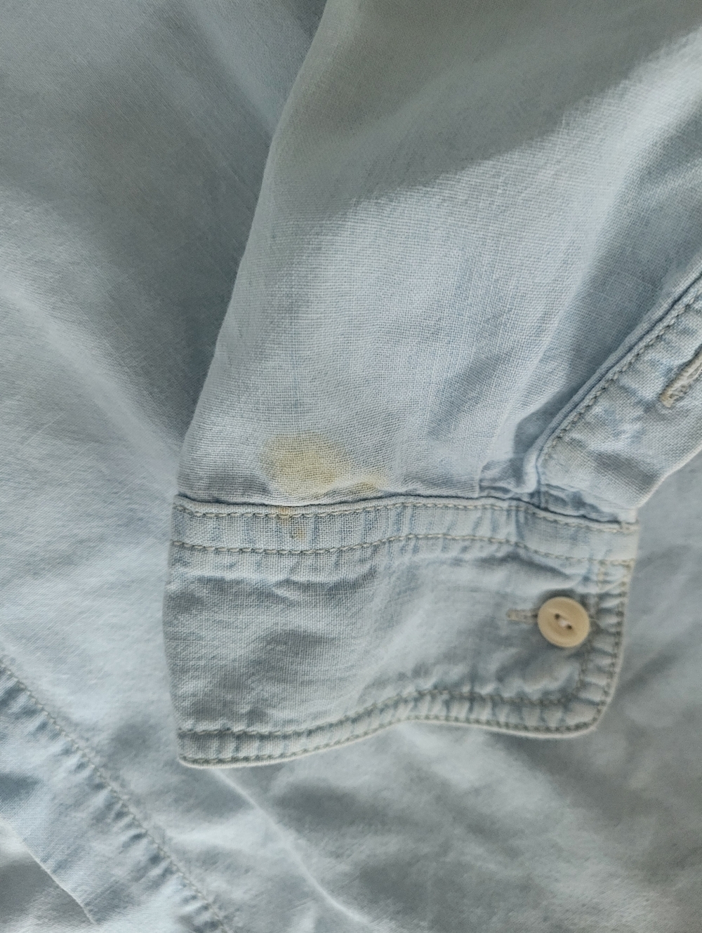 Madewell Slim Chambray Button Down Shirt Light Blue Utility Pocket Cotton Top M - Picture 6 of 9
